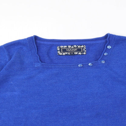 Womens UK Size 12 Maine Blue Pullover Jumper