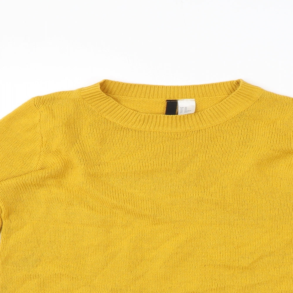 Womens UK Size XS H&M Yellow Pullover Jumper