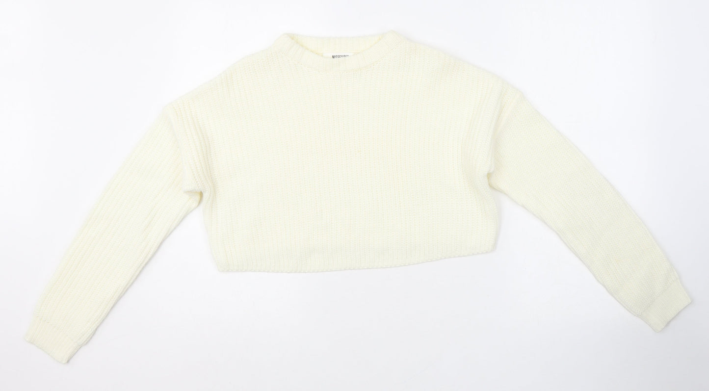 Womens UK Size S Missguided White Pullover Jumper