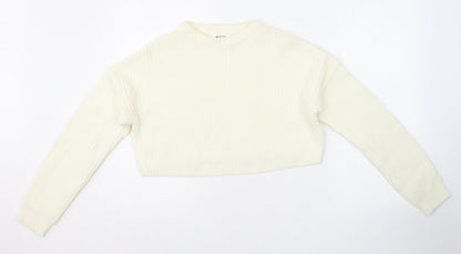 Womens UK Size S Missguided White Pullover Jumper