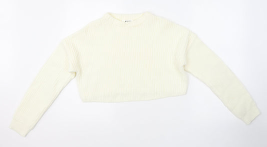 Womens UK Size S Missguided White Pullover Jumper