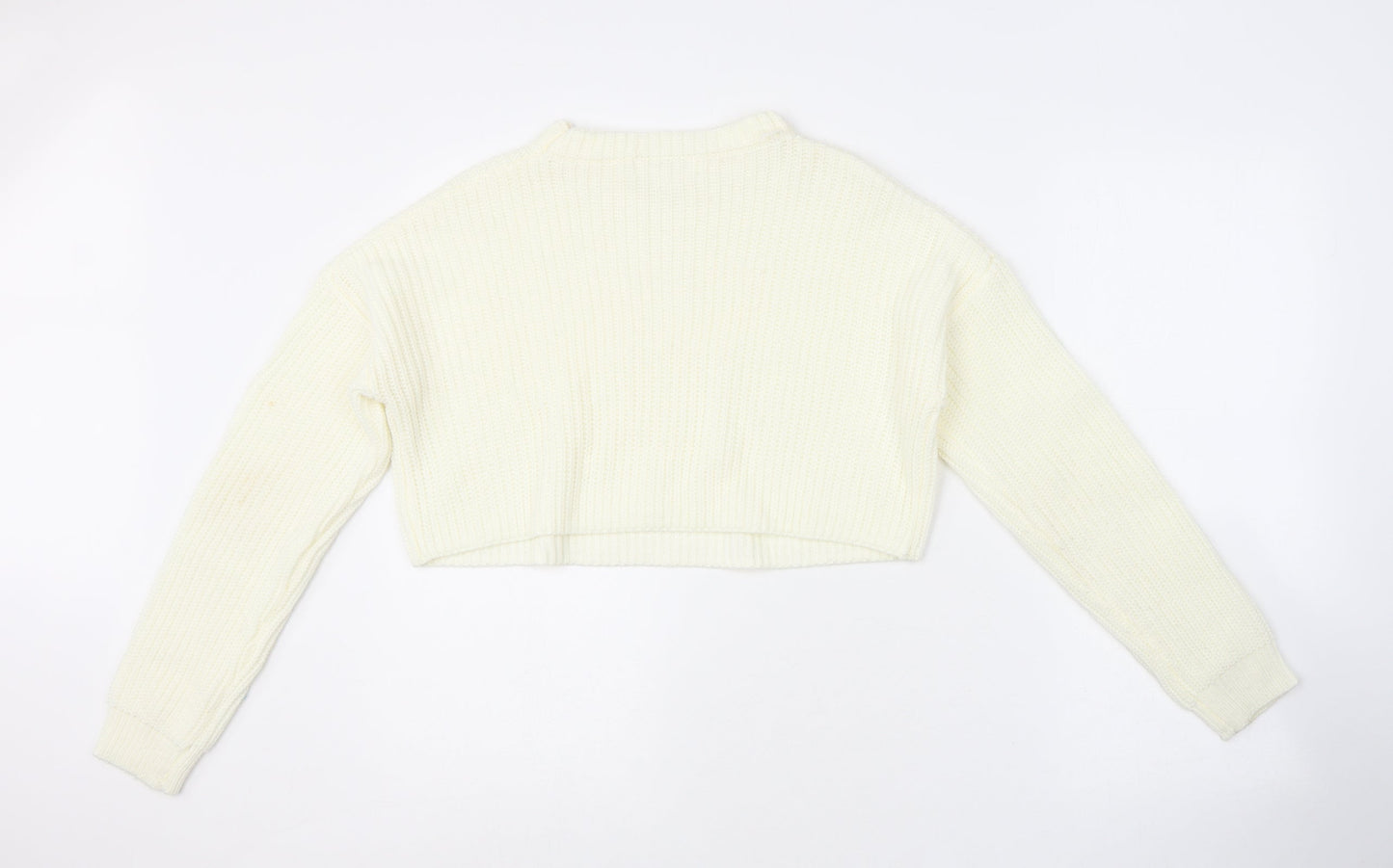 Womens UK Size S Missguided White Pullover Jumper