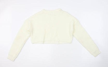 Womens UK Size S Missguided White Pullover Jumper