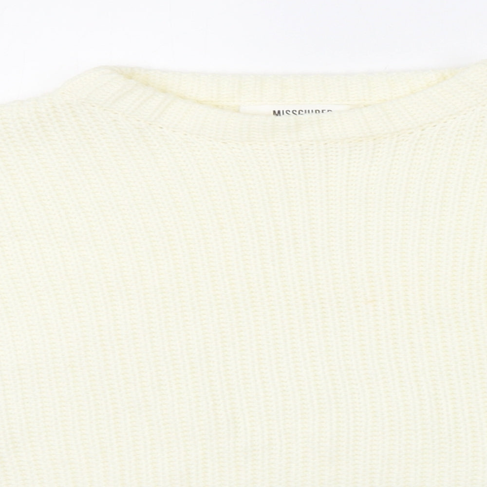 Womens UK Size S Missguided White Pullover Jumper