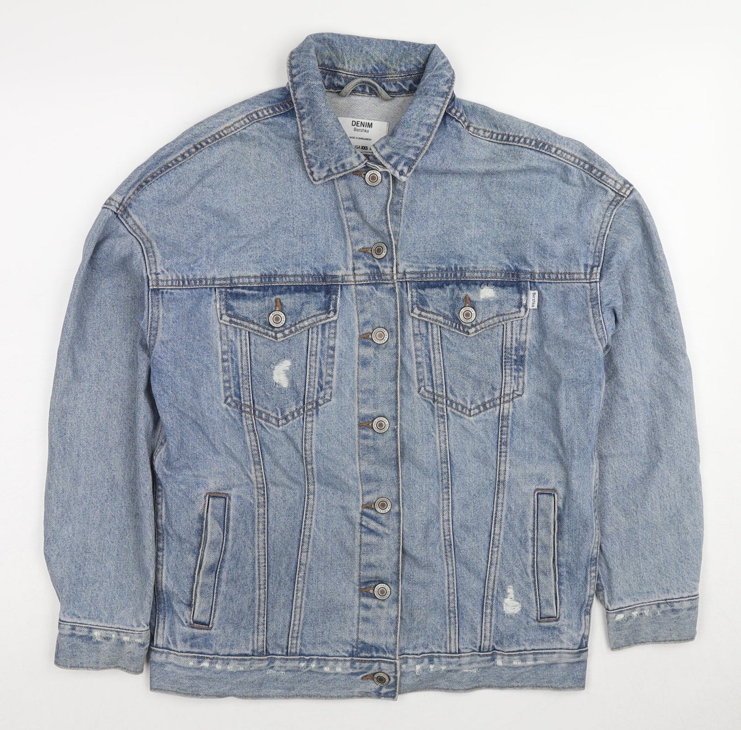 Mens UK Size 2XS Bershka Blue Jacket