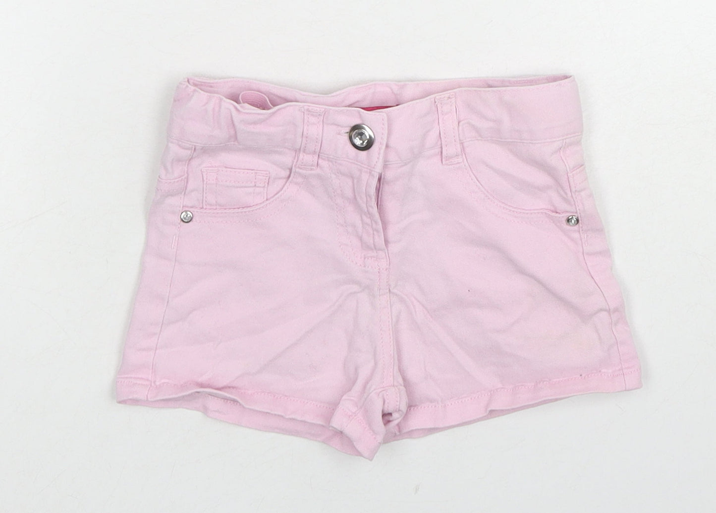 Young Dimension Girls Pink Cotton Boyfriend Shorts Size 2-3 Years L3 in Regular Zip