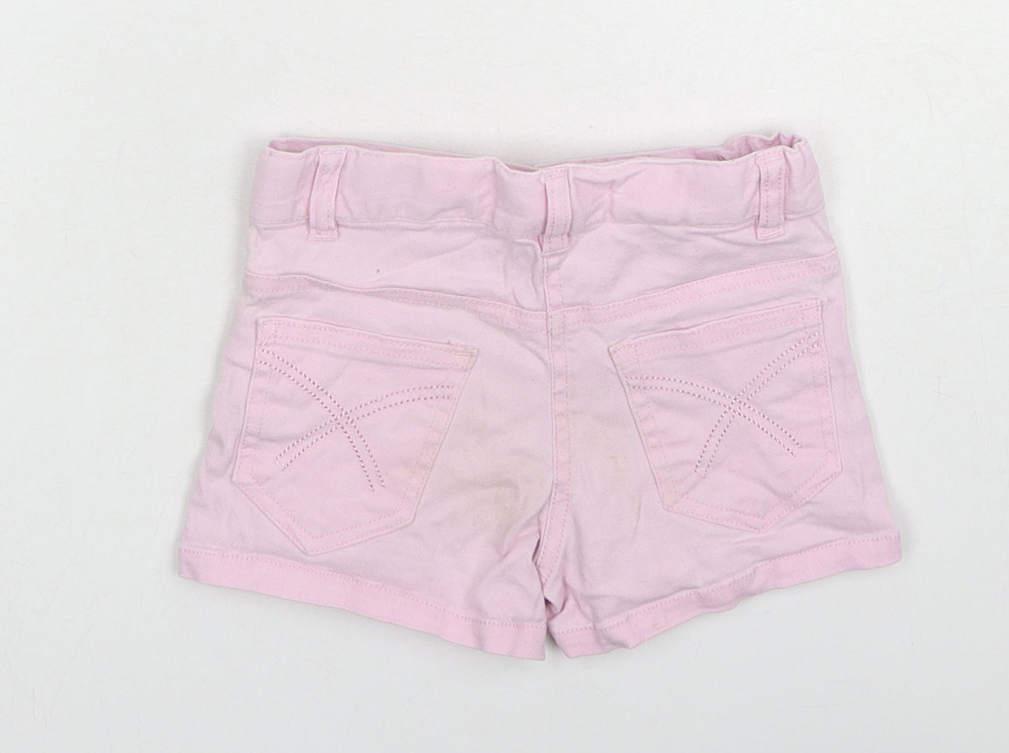 Young Dimension Girls Pink Cotton Boyfriend Shorts Size 2-3 Years L3 in Regular Zip