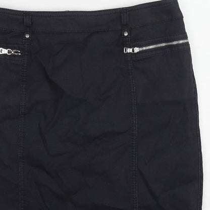 Gerry Weber Womens Blue Cotton Straight & Pencil Skirt Size 14 Zip