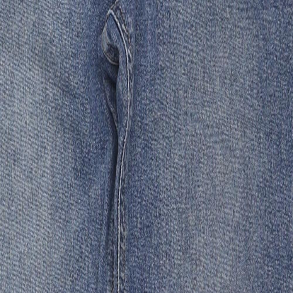 Topshop Womens Blue Cotton Skinny Jeans Size 28 in L32 in Regular Zip