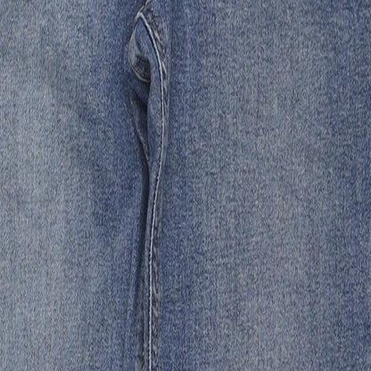 Topshop Womens Blue Cotton Skinny Jeans Size 28 in L32 in Regular Zip