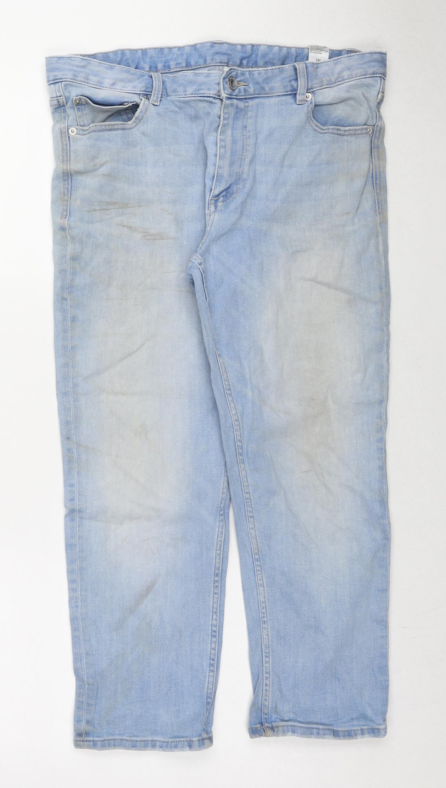 Womens UK Size 12 Marks and Spencer Regular Fit Straight Blue Jeans