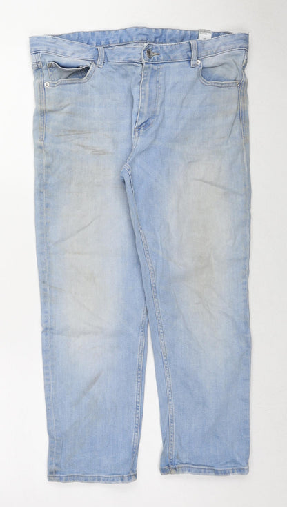 Womens UK Size 12 Marks and Spencer Regular Fit Straight Blue Jeans