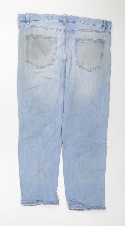 Womens UK Size 12 Marks and Spencer Regular Fit Straight Blue Jeans