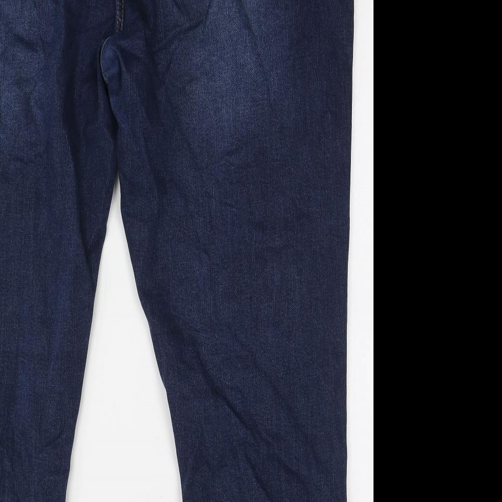 Jacamo Womens Blue Cotton Tapered Jeans Size 46 in L28 in Slim Zip