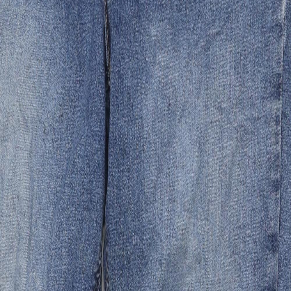 Topshop Womens Blue Cotton Skinny Jeans Size 28 L32 in Regular Zip