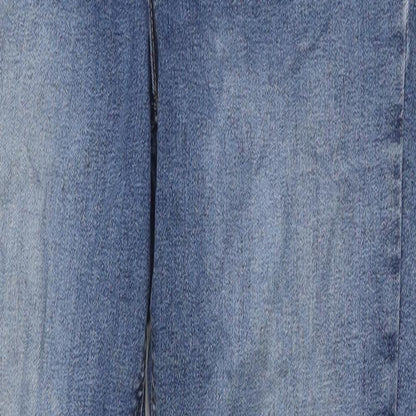 Topshop Womens Blue Cotton Skinny Jeans Size 28 L32 in Regular Zip