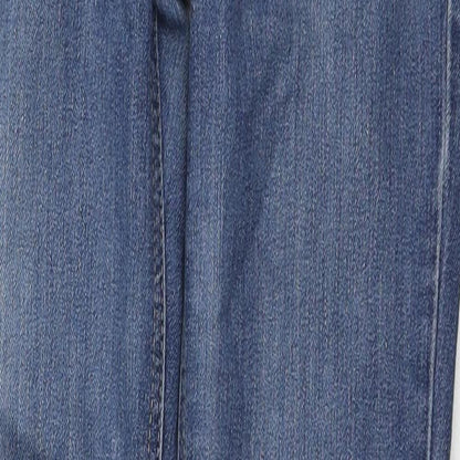 Denim & Co. Womens Blue Cotton Skinny Jeans Size 8 L29 in Regular Zip
