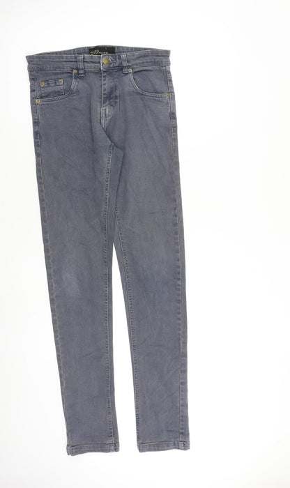 King Kouture Womens Grey Cotton Skinny Jeans Size 28 in L32 in Slim Zip