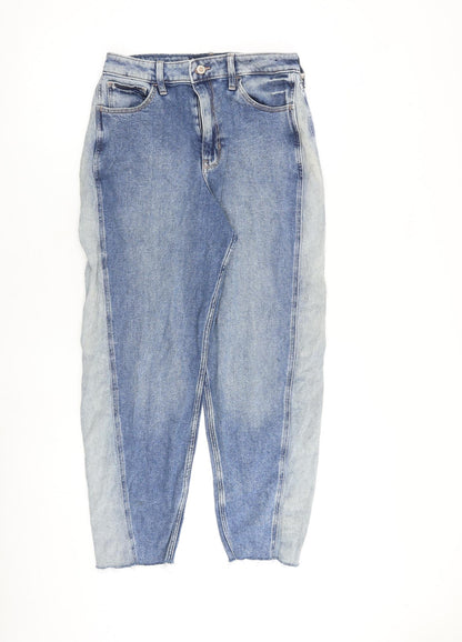 Hollister Womens Blue Cotton Tapered Jeans Size 28 in L26 in Regular Zip - Raw Hem