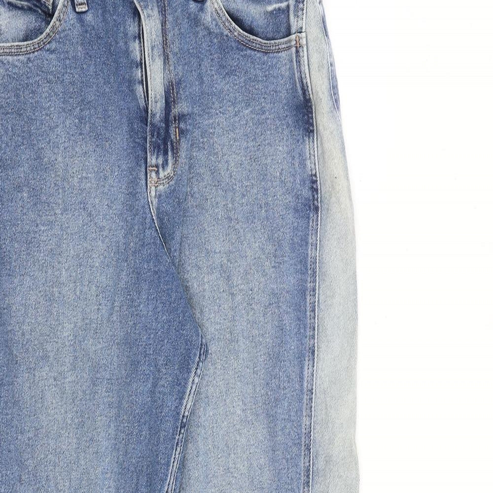 Hollister Womens Blue Cotton Tapered Jeans Size 28 in L26 in Regular Zip - Raw Hem