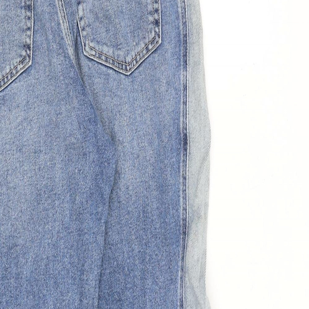 Hollister Womens Blue Cotton Tapered Jeans Size 28 in L26 in Regular Zip - Raw Hem