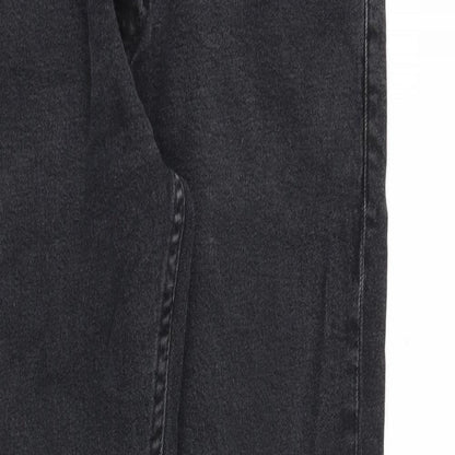 Zara Womens Grey Cotton Tapered Jeans Size 34 in L31 in Regular Zip