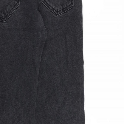 Zara Womens Grey Cotton Tapered Jeans Size 34 in L31 in Regular Zip