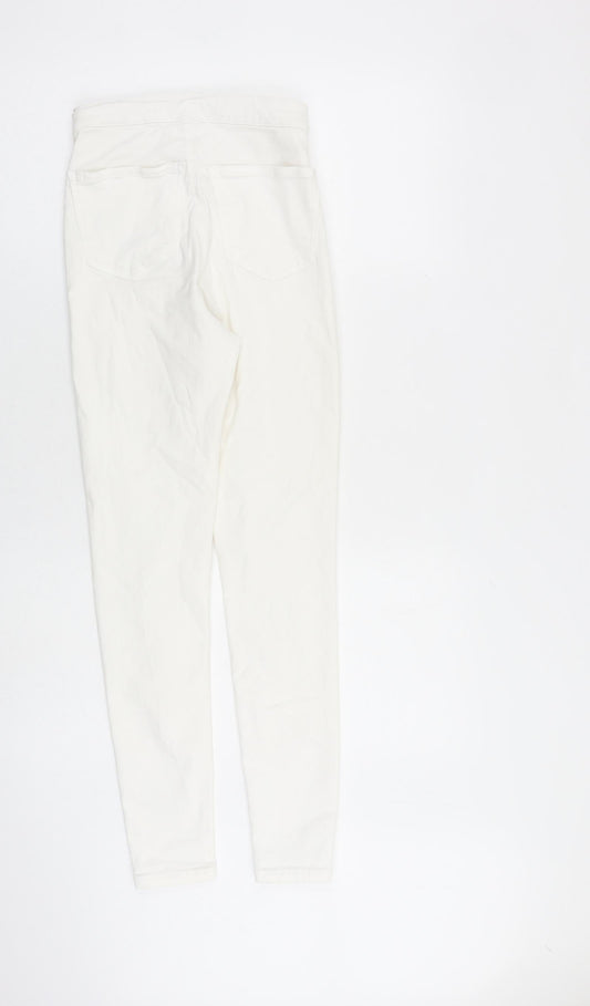 Topshop Womens White Cotton Skinny Jeans Size 26 in L32 in Regular Zip