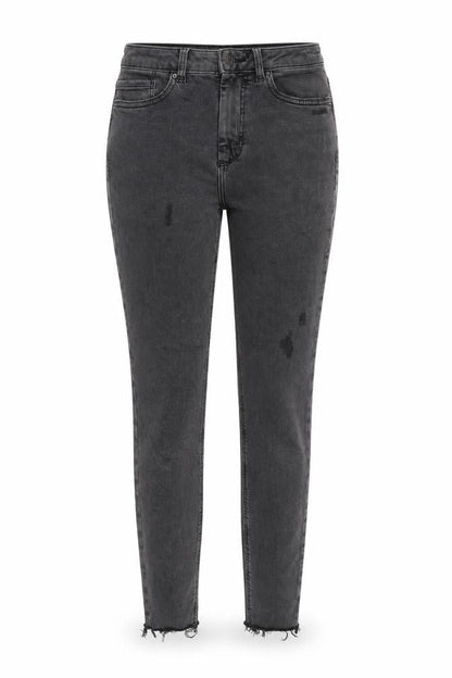 New Look Womens Grey Cotton Skinny Jeans Size 10 L29 in Slim Zip - Raw Hem