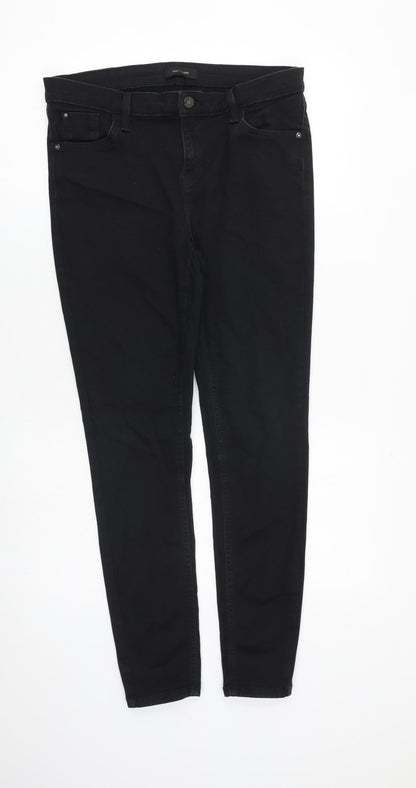 River Island Womens Black Cotton Skinny Jeans Size 32 in L28 in Regular Zip