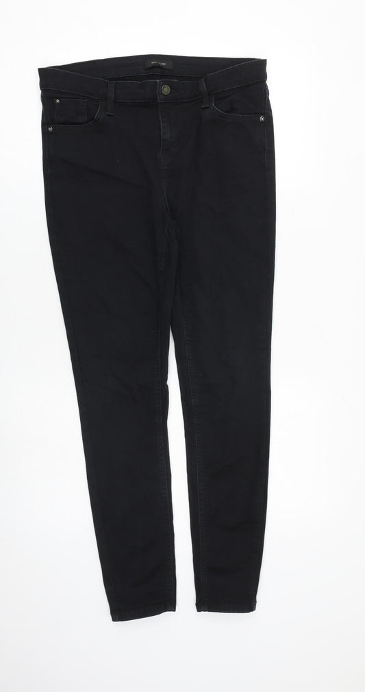 River Island Womens Black Cotton Skinny Jeans Size 32 in L28 in Regular Zip
