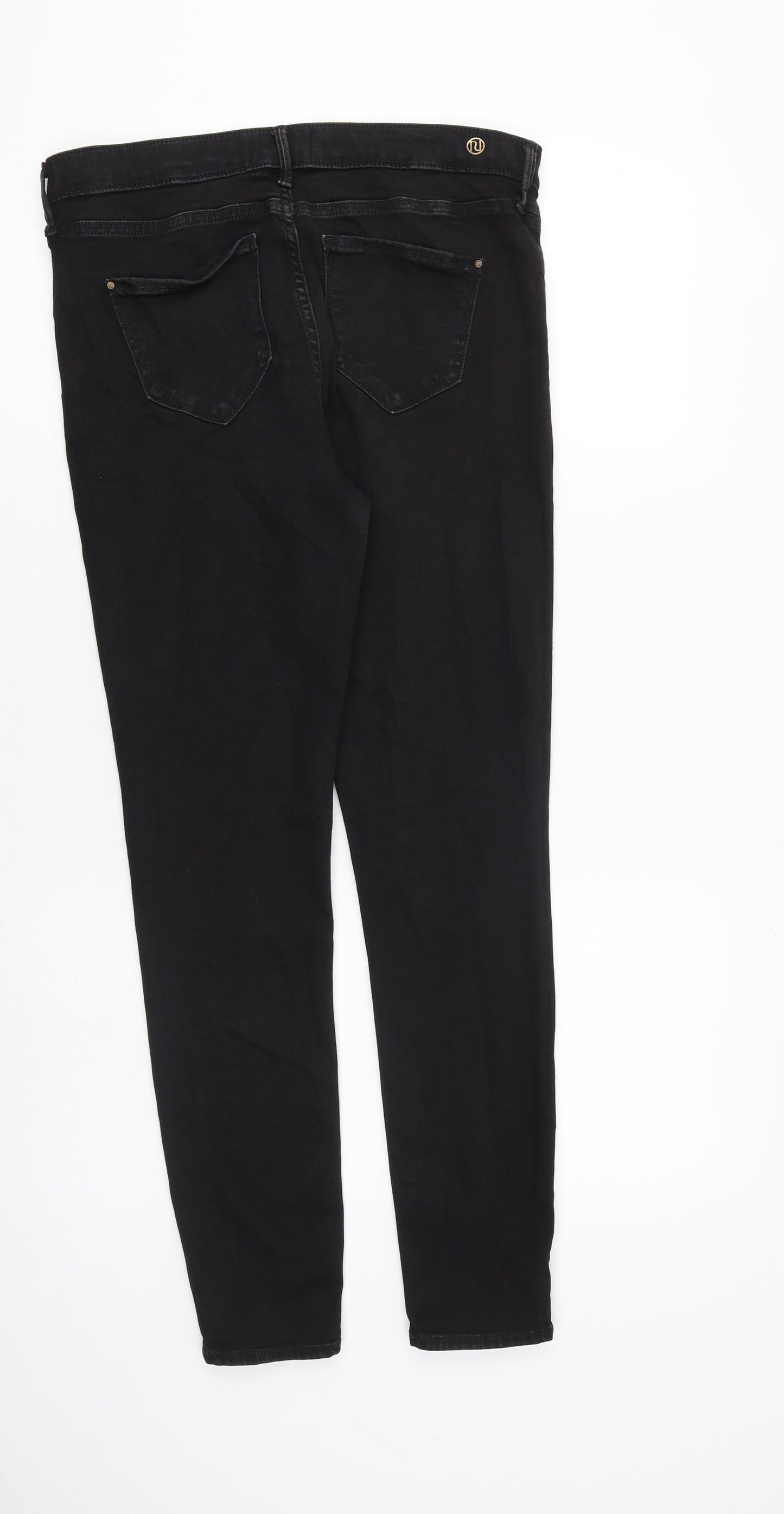 River Island Womens Black Cotton Skinny Jeans Size 32 in L28 in Regular Zip