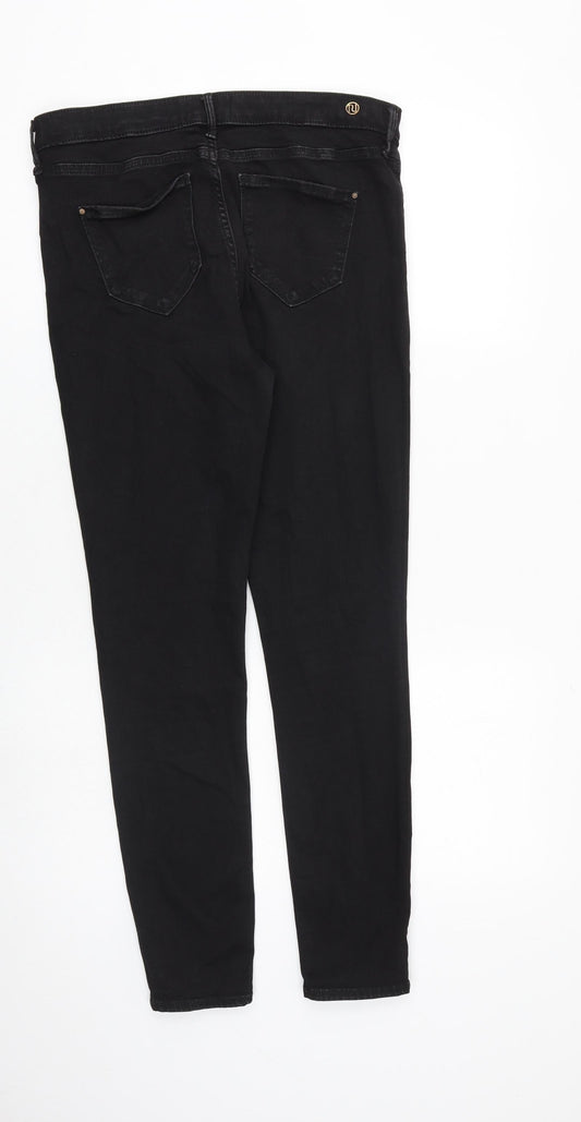 River Island Womens Black Cotton Skinny Jeans Size 32 in L28 in Regular Zip