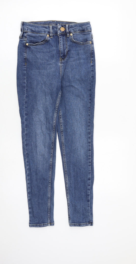 Oasis Womens Blue Cotton Skinny Jeans Size 6 L26 in Slim Zip