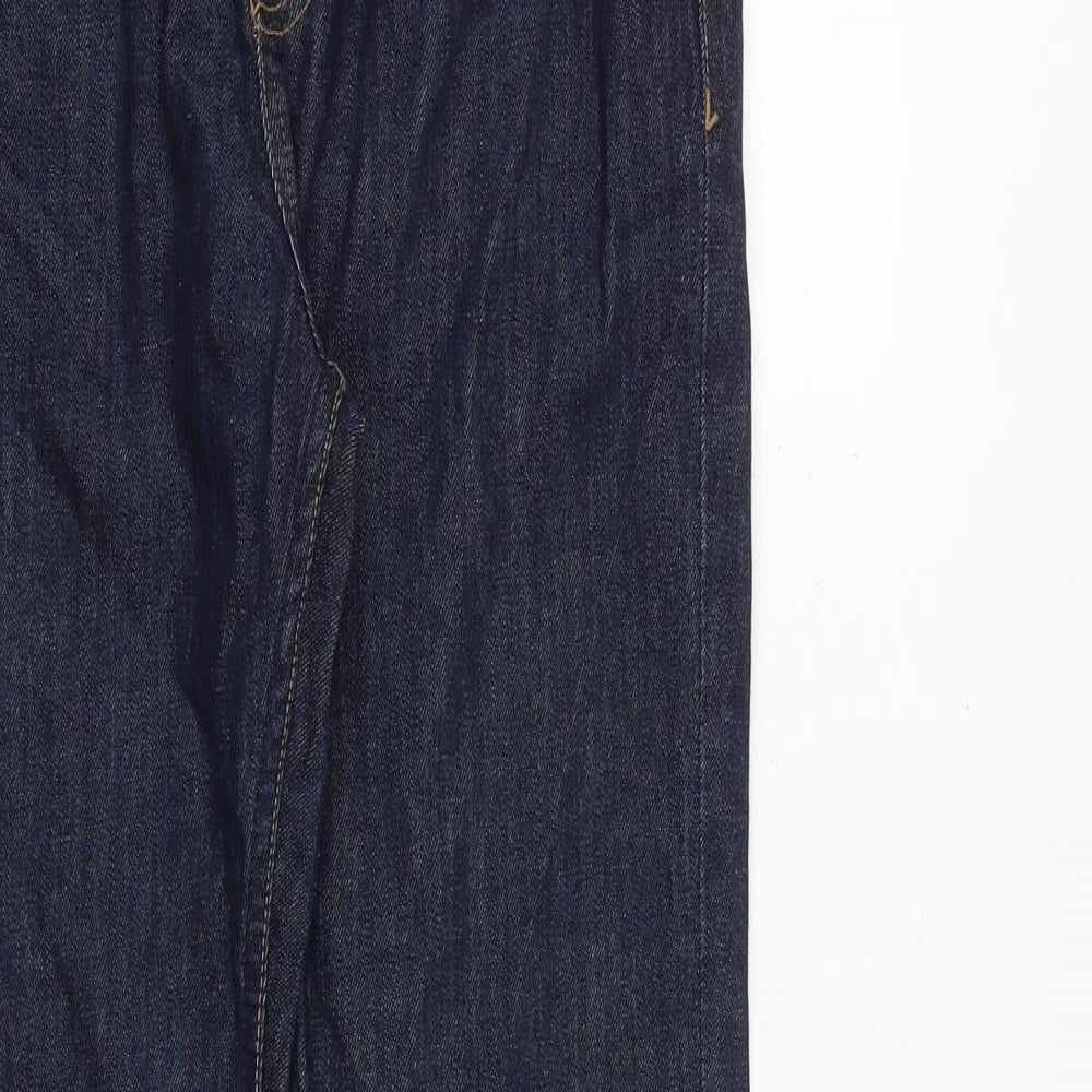 New Look Mens Blue Herringbone Cotton Skinny Jeans Size 30 in L30 in Slim Zip