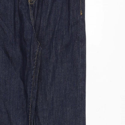 New Look Mens Blue Herringbone Cotton Skinny Jeans Size 30 in L30 in Slim Zip