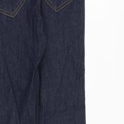 New Look Mens Blue Herringbone Cotton Skinny Jeans Size 30 in L30 in Slim Zip