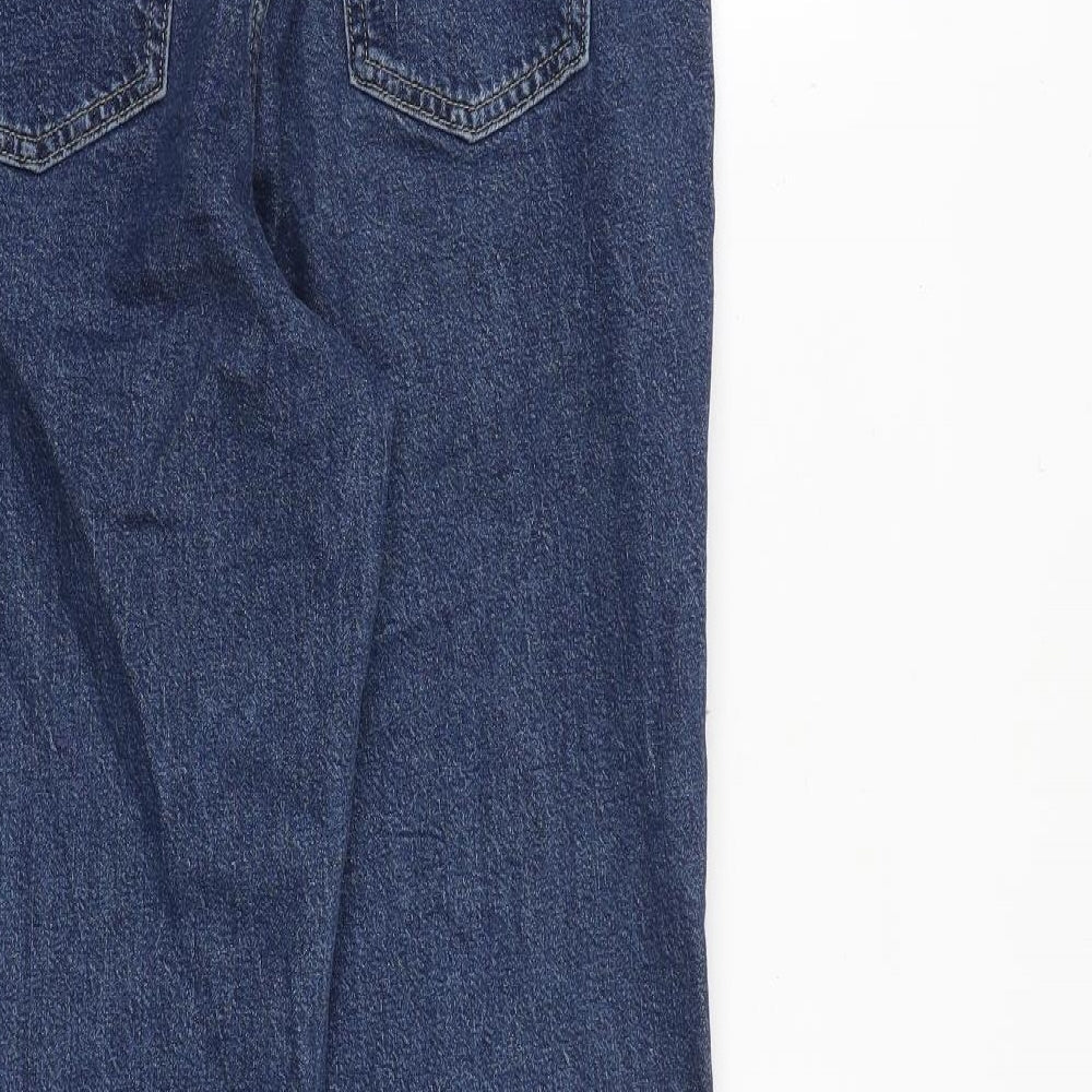 F&F Womens Blue Cotton Tapered Jeans Size 8 L27 in Regular Zip