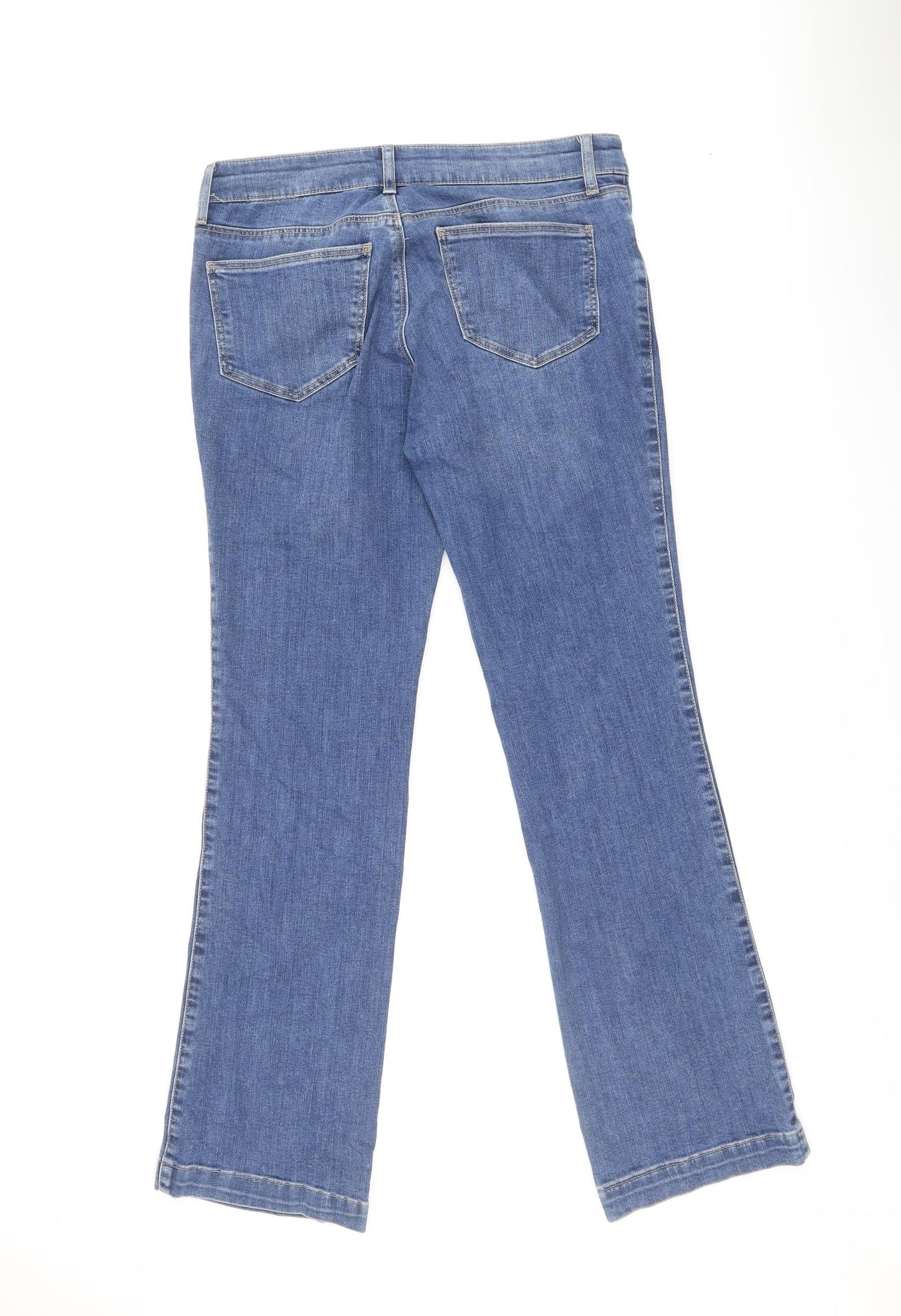 Topshop Womens Blue Cotton Straight Jeans Size 30 L32 in Regular Zip