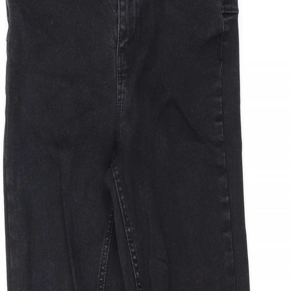 New Look Womens Black Cotton Skinny Jeans Size 6 L25.5 in Regular Zip