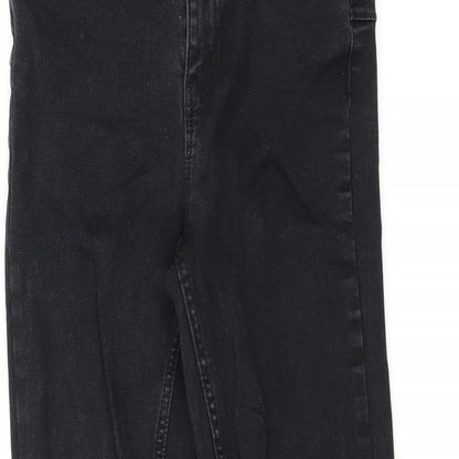 New Look Womens Black Cotton Skinny Jeans Size 6 L25.5 in Regular Zip