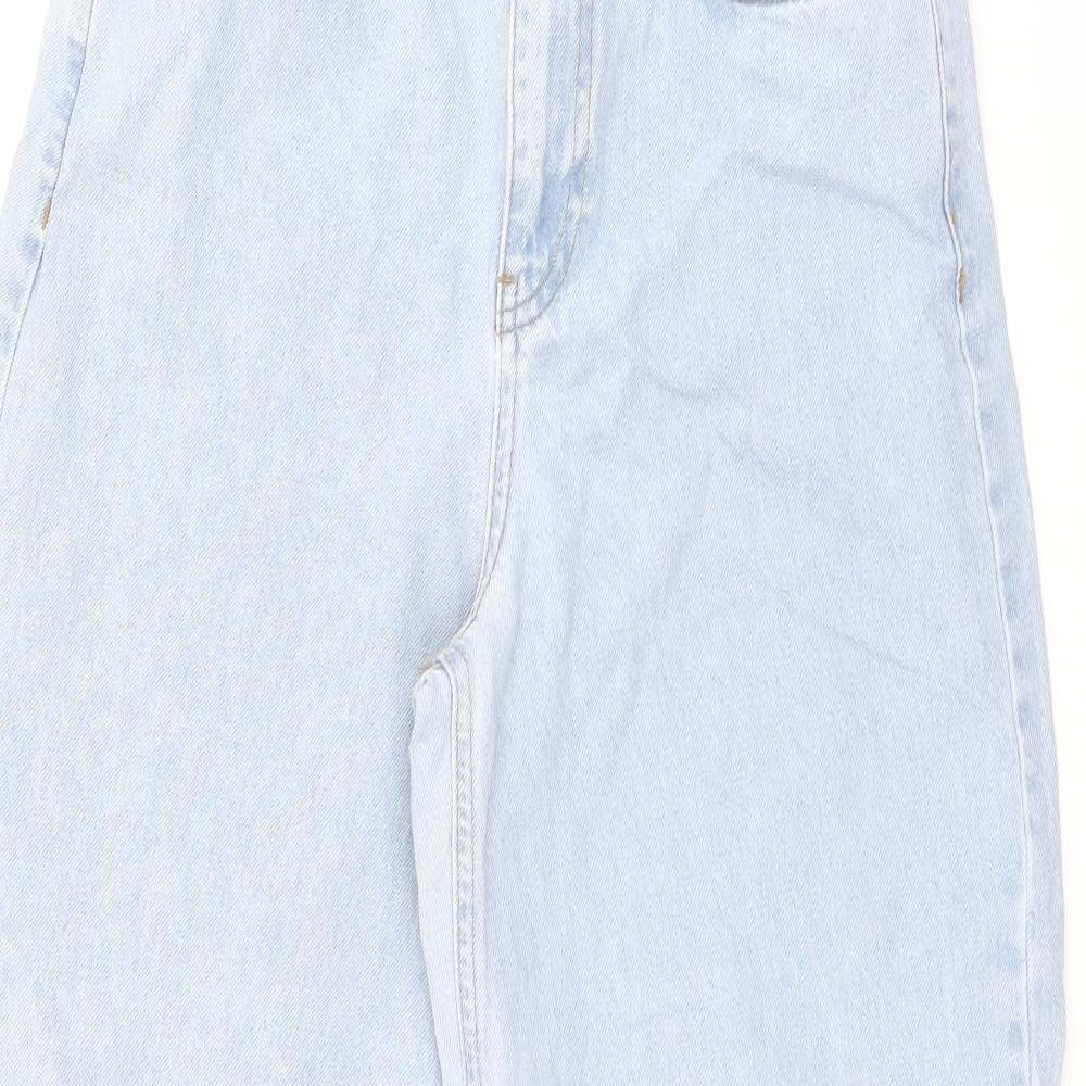 NA-KD Womens Blue Polyester Mom Jeans Size 8 L30 in Regular Zip