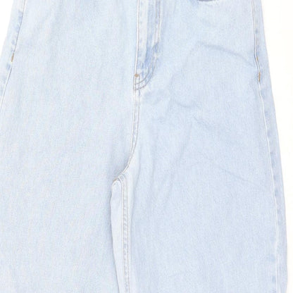 NA-KD Womens Blue Polyester Mom Jeans Size 8 L30 in Regular Zip