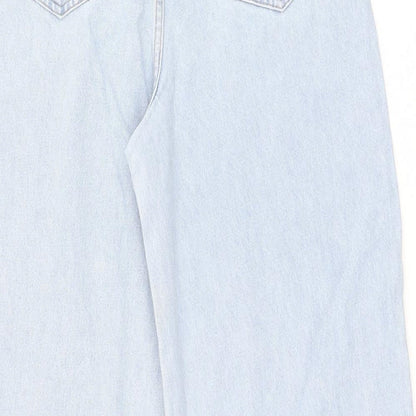 NA-KD Womens Blue Polyester Mom Jeans Size 8 L30 in Regular Zip