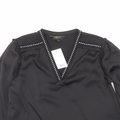 Womens UK Size 6 Lipsy Black Basic Blouse