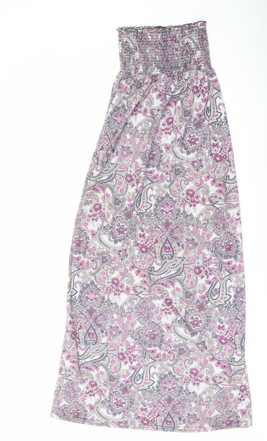 Miss Selfridge Womens Multicoloured Geometric Polyester Maxi Size 8 Off the Shoulder Pullover