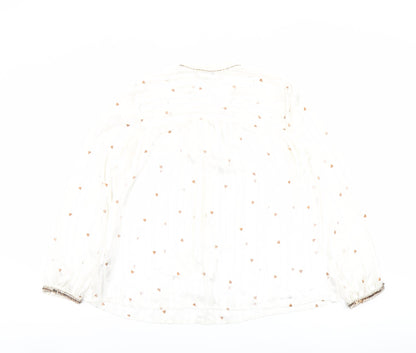 NEXT Womens Ivory Geometric Polyester Basic Blouse Size 12 Round Neck - Heart Print