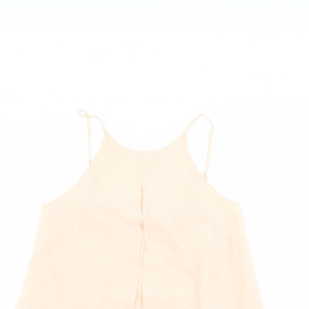 Miss Selfridge Womens Pink Polyester Camisole Tank Size 10 Round Neck