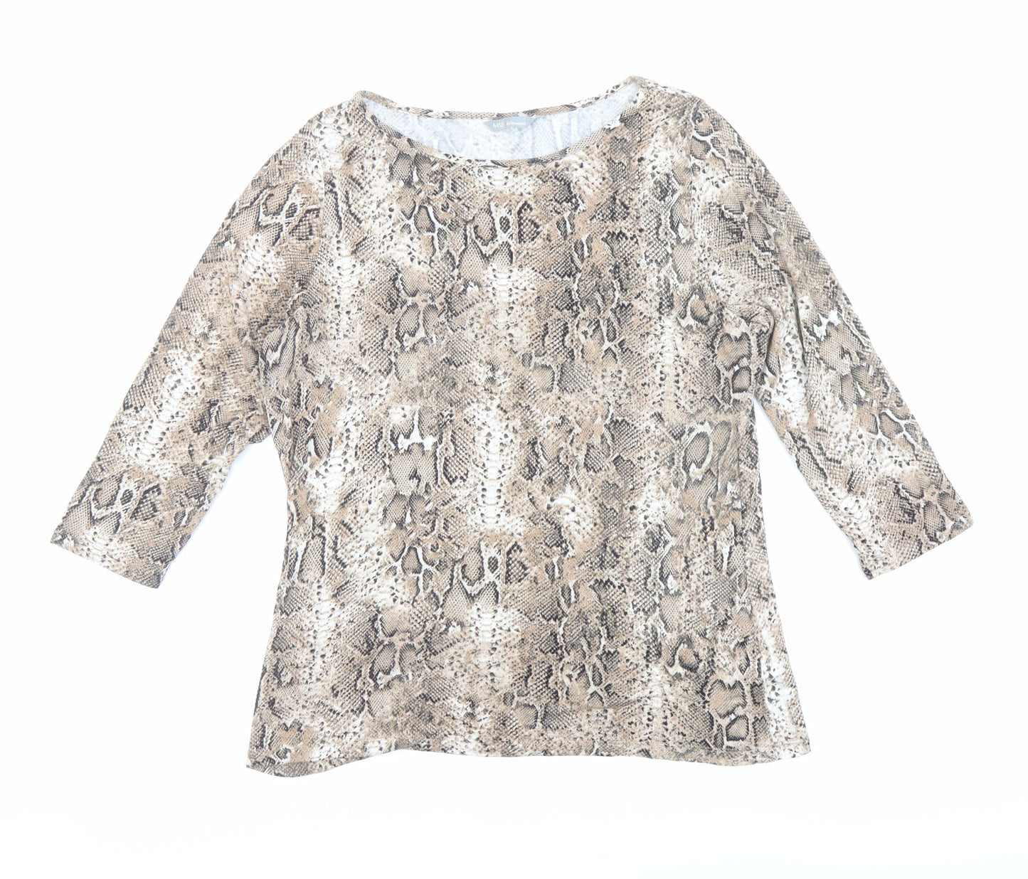 Womens UK Size 14 Marks and Spencer Brown Basic T-Shirt