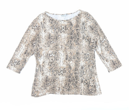 Womens UK Size 14 Marks and Spencer Brown Basic T-Shirt
